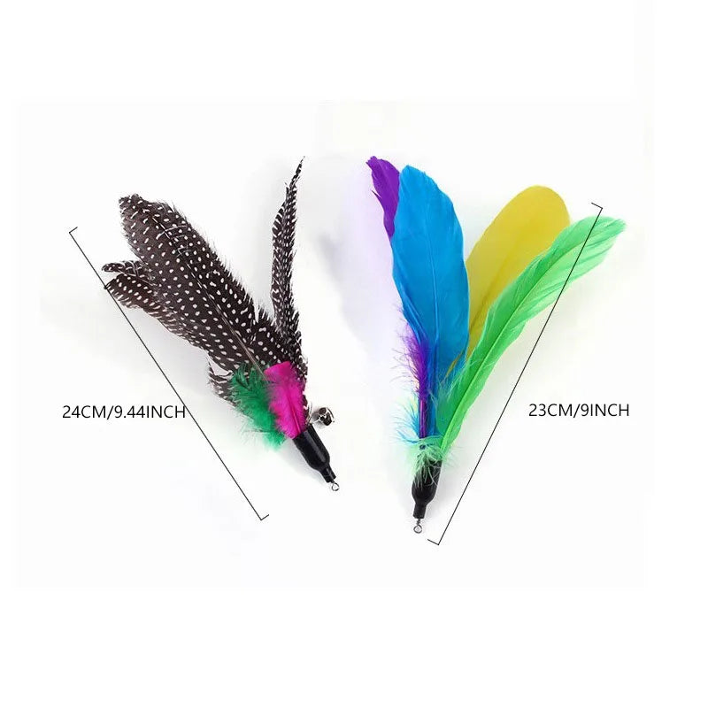 Feather Wand Cat Toy Set (12 Pack)