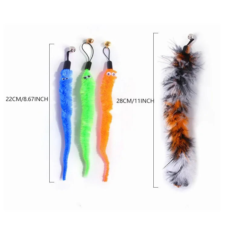 Feather Wand Cat Toy Set (12 Pack)